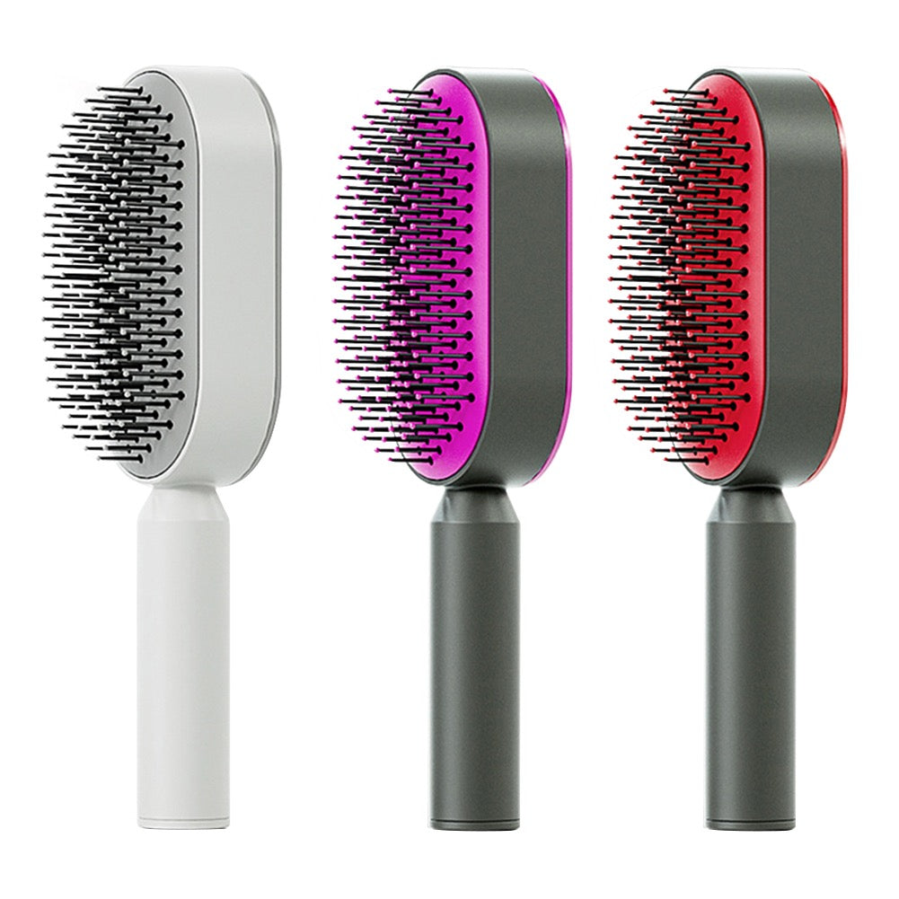 Self Cleaning Hair Brush key Cleaning Hair Loss Airbag Massage Scalp Comb Anti-Static Hairbrush