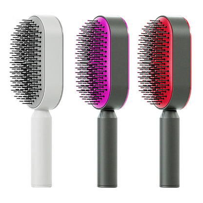 Self Cleaning Hair Brush key Cleaning Hair Loss Airbag Massage Scalp Comb Anti-Static Hairbrush