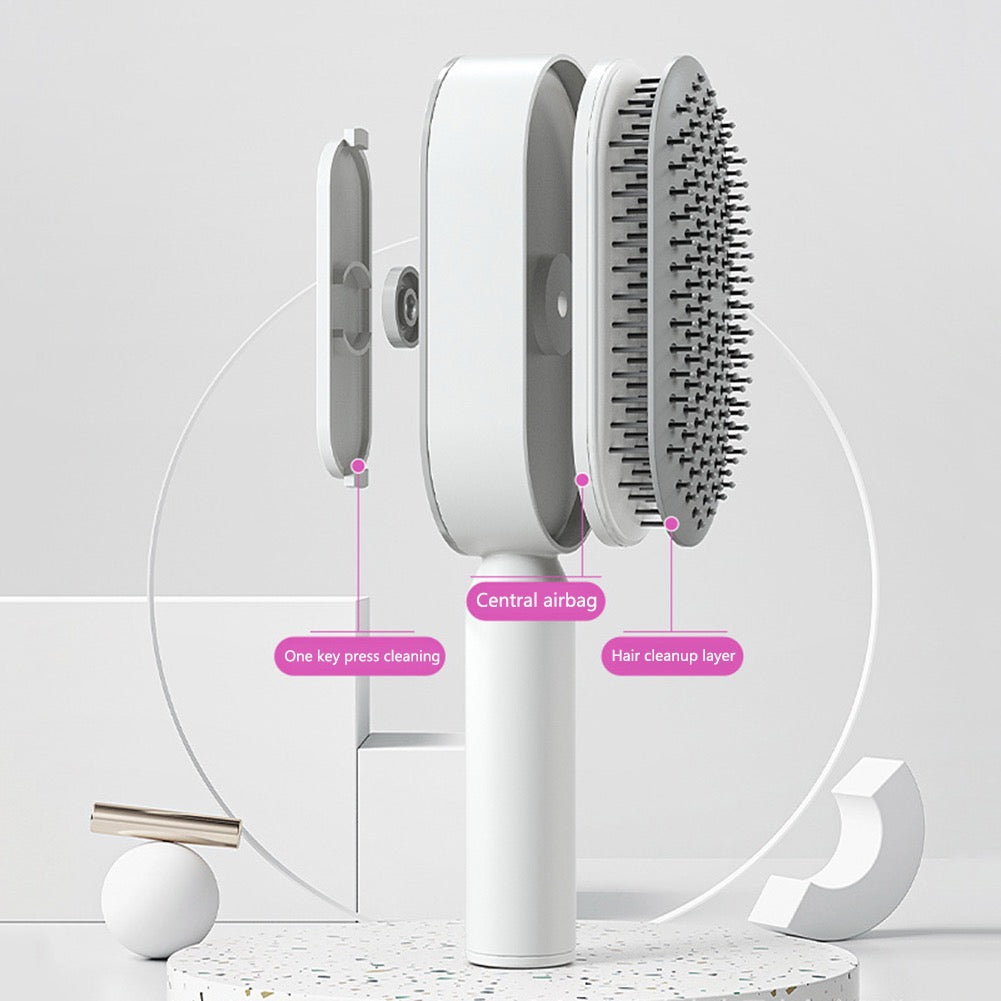 Self Cleaning Hair Brush key Cleaning Hair Loss Airbag Massage Scalp Comb Anti-Static Hairbrush