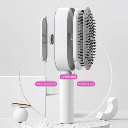 Self Cleaning Hair Brush key Cleaning Hair Loss Airbag Massage Scalp Comb Anti-Static Hairbrush