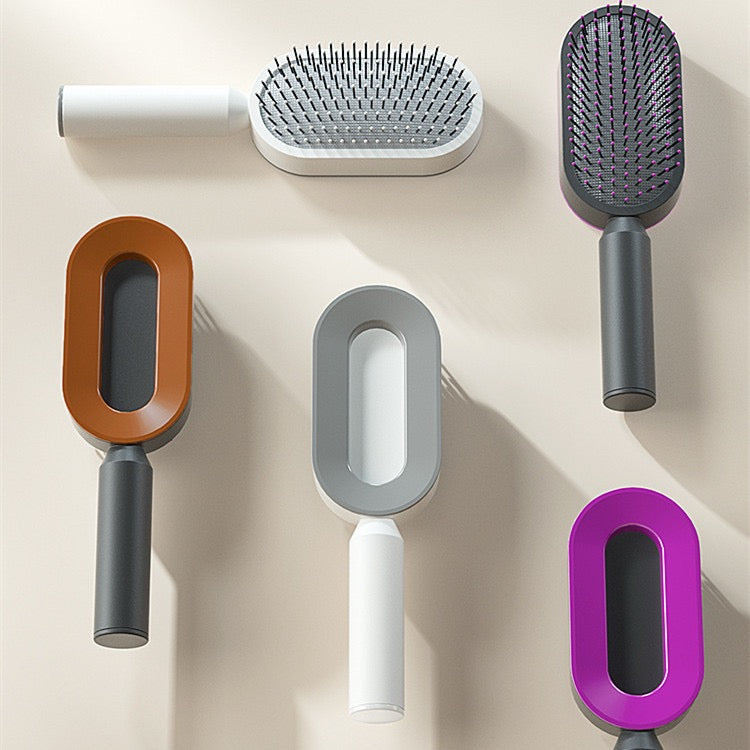 Self Cleaning Hair Brush key Cleaning Hair Loss Airbag Massage Scalp Comb Anti-Static Hairbrush
