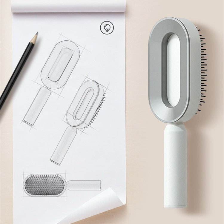 Self Cleaning Hair Brush key Cleaning Hair Loss Airbag Massage Scalp Comb Anti-Static Hairbrush