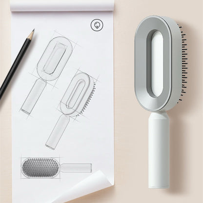 Self Cleaning Hair Brush key Cleaning Hair Loss Airbag Massage Scalp Comb Anti-Static Hairbrush
